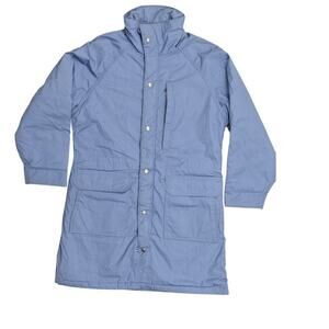 L.L. Bean Women's Medium Blue Polyester Coat Vintage USA Made Wool Lined 4528 B